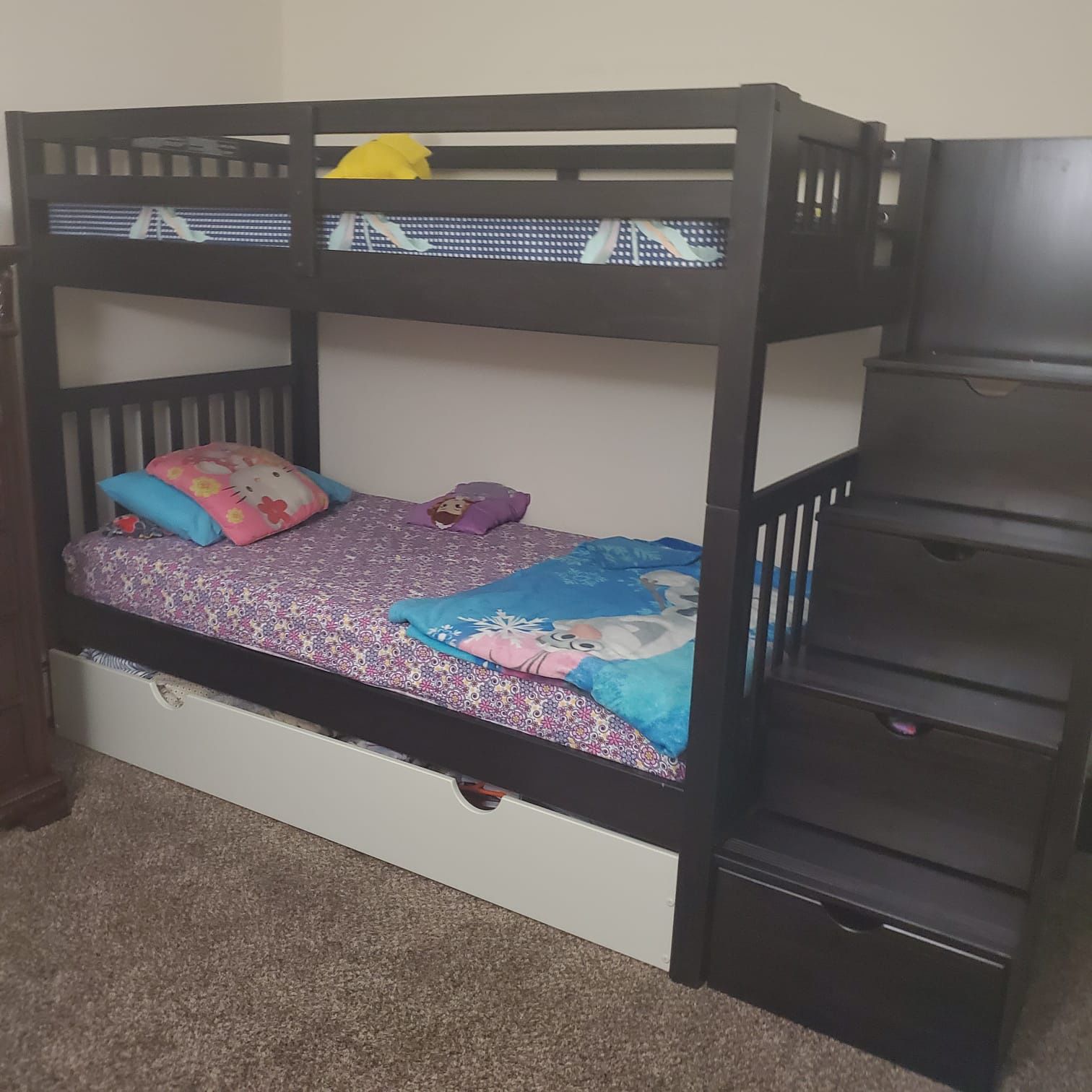 Brown Bunk bed and Can adjust For Full 