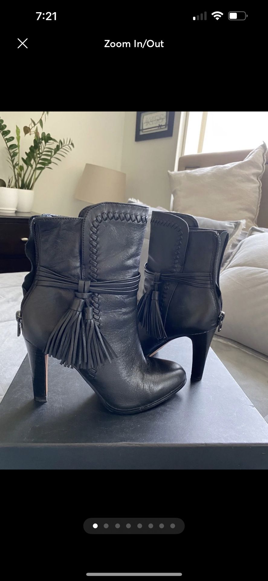 Coach Jessie Silky Nappa boot with fringe- size 6