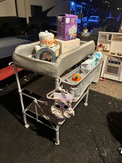 Portable Baby Changing Table w/ Storage – Folds up in less than 30 Seconds (watch video)