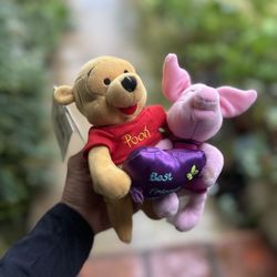 FRIENDSHIP DAY POOH AND PIGLET DISNEY STORE WINNIE THE POOH MINI BEAN BAG SET