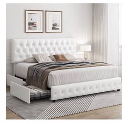 Full bed black and mattress