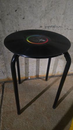 Vinyl Record Stool with Metal Legs