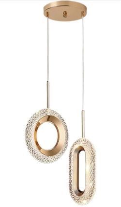 KISAD Chandelier Light Modern LED Pendant Light Acrylic Translucent Shade Hanging Lamp Adjustable Rope Indoor Ceiling Lighting Fixtures for Hotel Livi