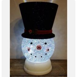 Water Globe Snowman Pedestal Bath And body Works 3 Wick Holder