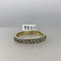 0.50 TCW Round Cut Diamond & Solid 14KT Gold Wedding Band Ring Sz #6.5
