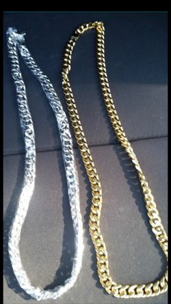 Gold or Silver Cuban Link chain stainless steel