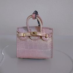 Pink Glitter Mini Tote Bag Charm