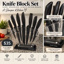 Home Hero Knife Block Set with Acrylic Stand