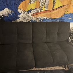 Memory Foam Futon Couch Bed – Black (Like New)