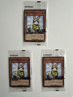 3x Sealed Yu-Gi-Oh! Rescue Rabbit Football Promo Cards – Konami