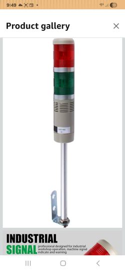 Industrial Signal Column, LED Alarm Tower Lamp Flash Indicator, 2-Layer Stack Warning Light With Buzzer for Safety (24V/Sound/Steady ON)