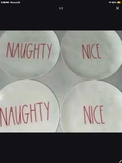 RAE DUNN 8” MELAMINE CHRISTMAS 4 SNACK PLATES
