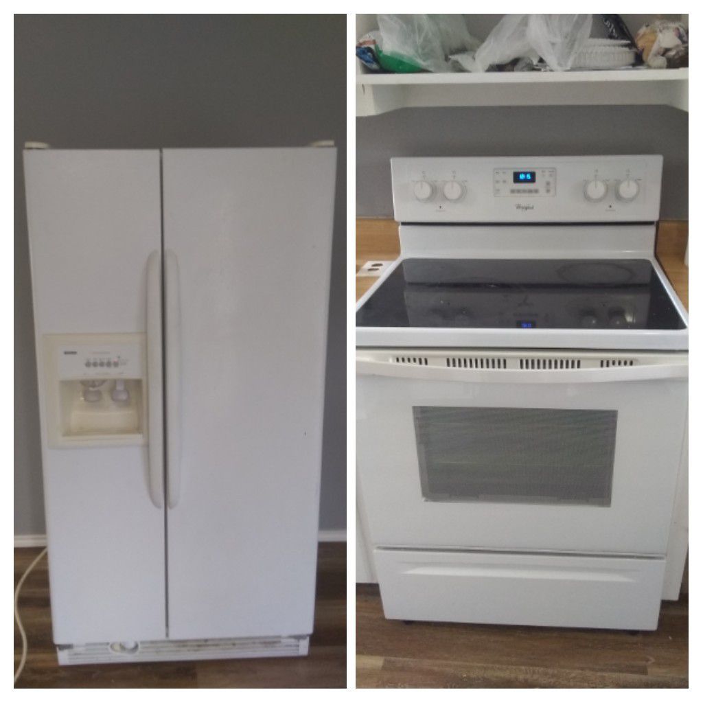 Whirlpool stove and Kenmore refrigerator