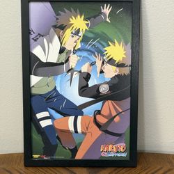 Naruto Minato Fight 13X19 Framed Gelcoat Print