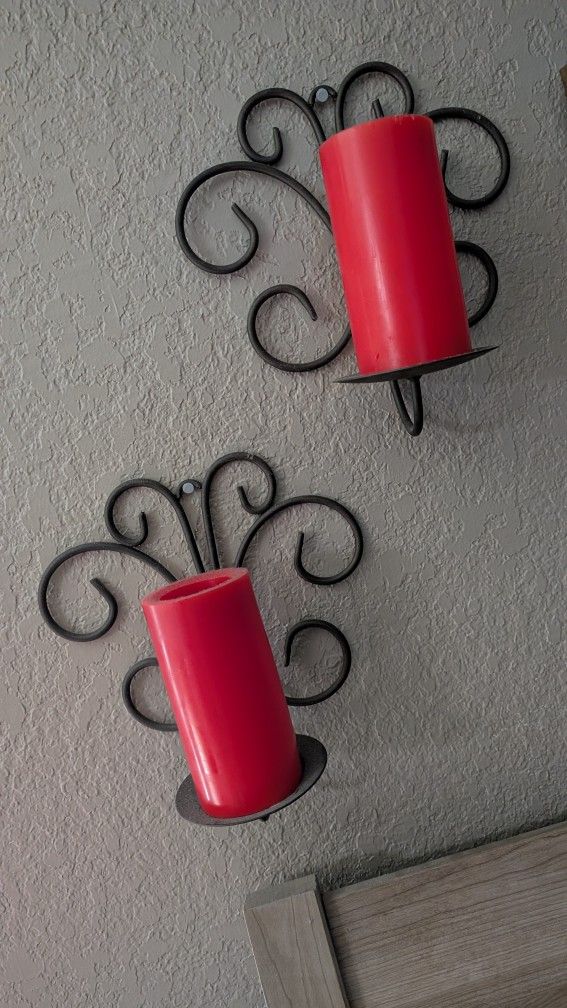 4 Battery Operated Candles & 4 Wall Sconces