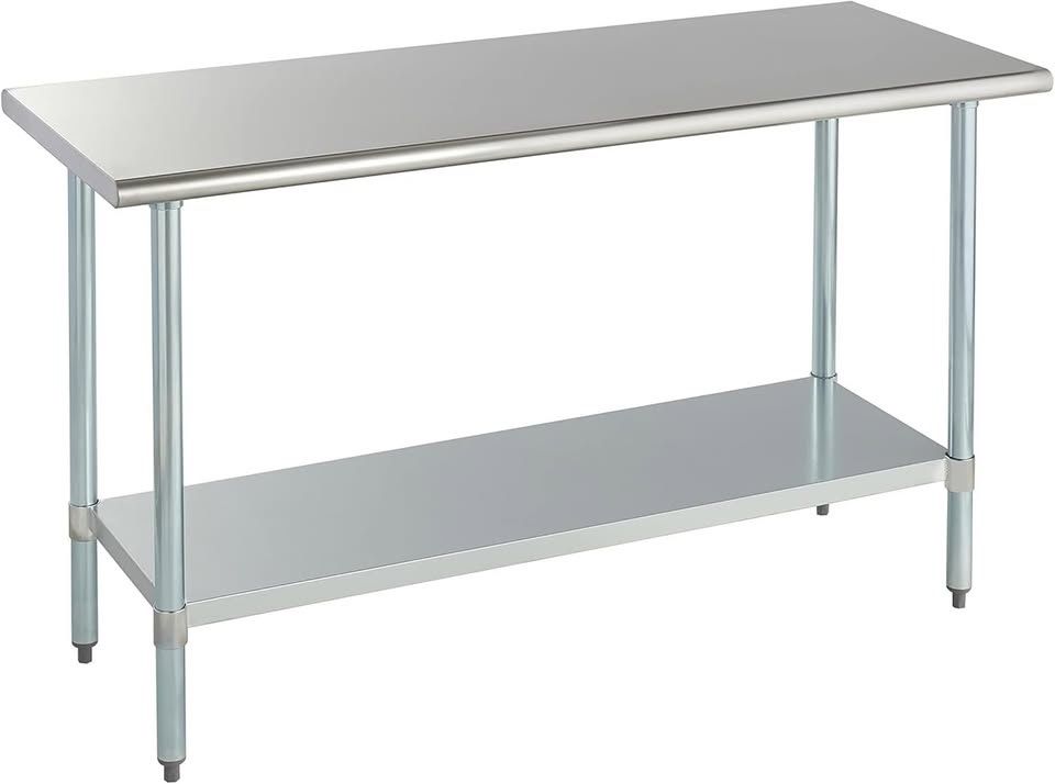 ROCKPOINT Stainless Steel Table Prep & Work 24"x60", NSF Metal Commercial Heavy Duty Adjustable