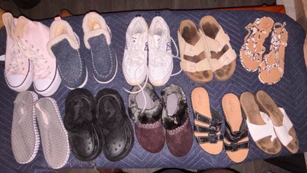 Girls Shoe Bundle – 10 Pairs + Pink High Top Converse Chuck Taylors – Great Condition