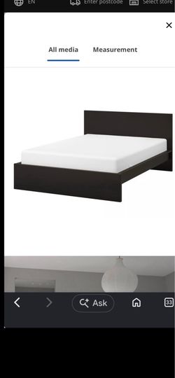 IKEA black queen bed frame