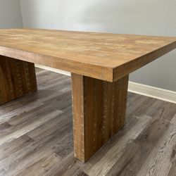 Heavy Solid Wood Dining Table - Extra Large Statement Piece - Oversized & Sturdy