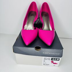 Hot pink worthington women’s Lucien pointed toe stiletto  heels pump size 6.5 Brand new with box  Fast shipping