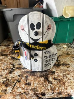 16” Tall Steelers Snowman Handmade