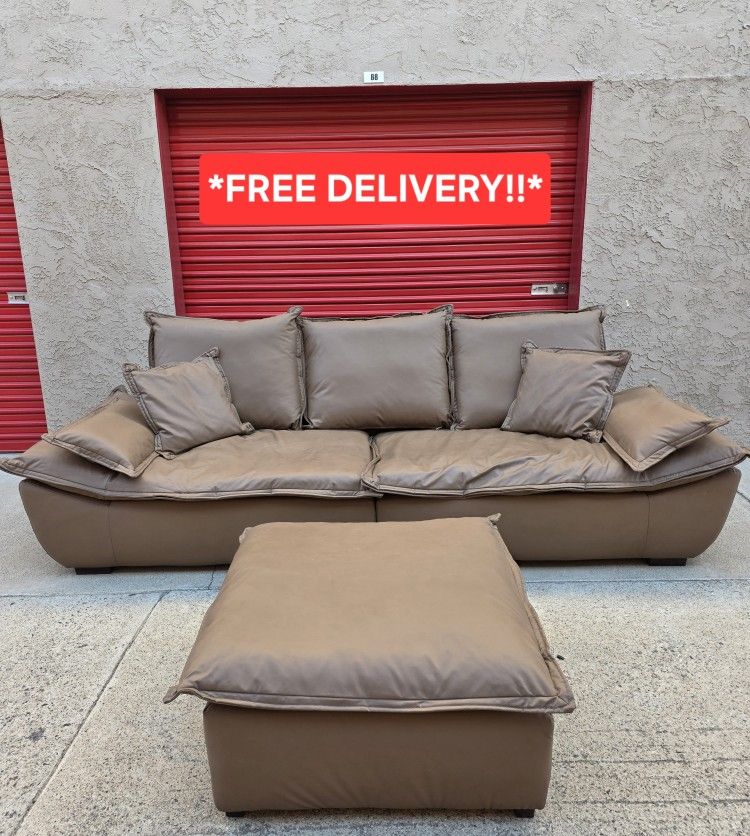 Elegant Sofa with Ottoman