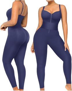SHAPELLX Jumpsuits for Women Tummy Control One Piece Outfit Yoga Athletic Rompers Sleeveless Bodycon Shapewear