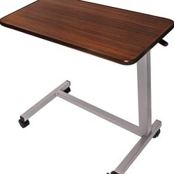 Adjustable Overbed Beside Table with Wheels