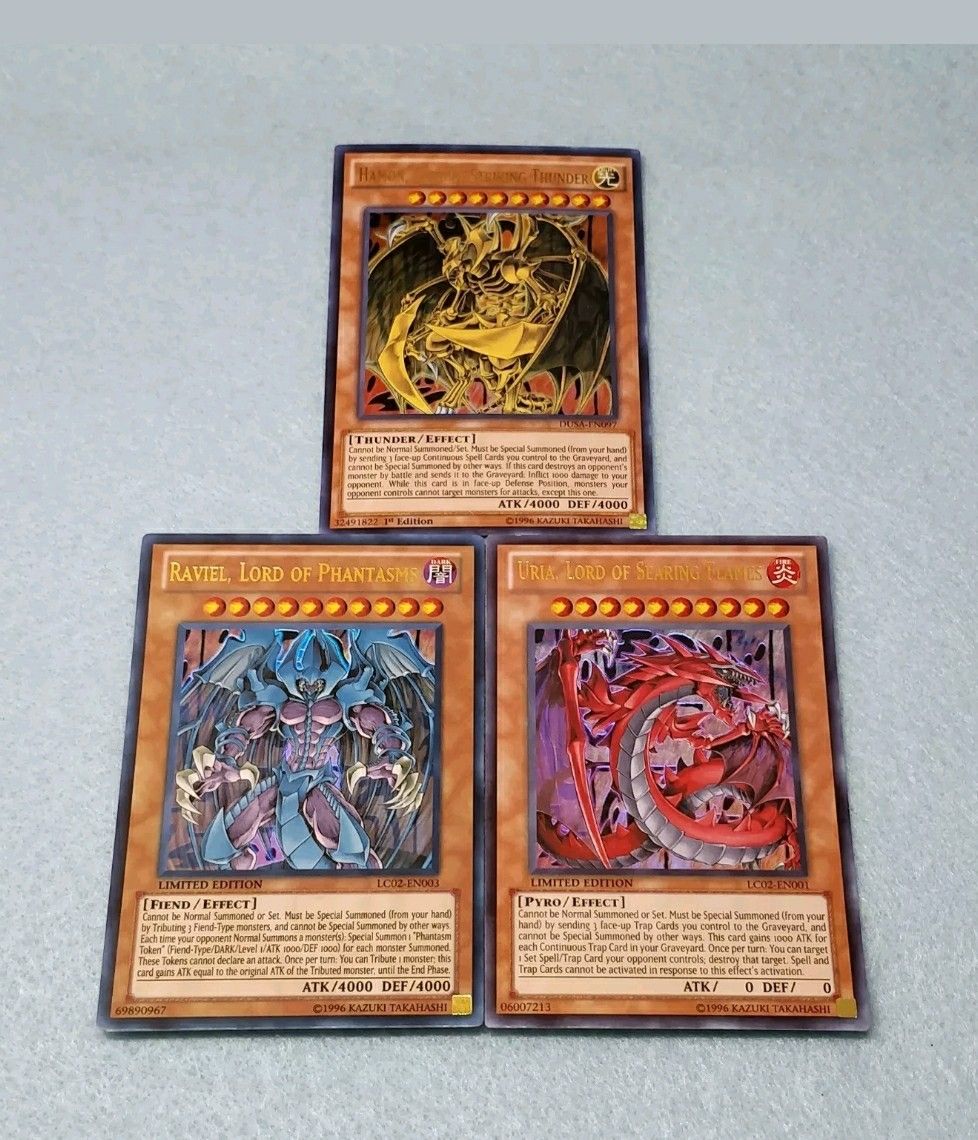 Yu-Gi-Oh GX God Card Harmon,Raviel,Uria