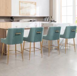 Set of 2 Lovely velvet counter or bar stools.  (New)