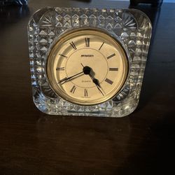 Staiger Quartz Lead Crystal Clock West Germany Movement - Crystal Made in France