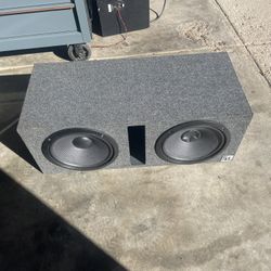 (TRADES/OBO) 2 12” Ported Subwoofer Box W/ Speakers 