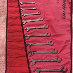 Snap On USA 14 Piece Metric Low Torque Slimline Open End Wrench Set