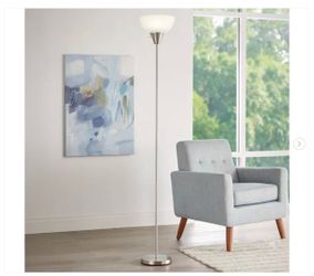 Hampton Bay 70 in. Brushed Nickel 1-Light Torchiere Floor Lamp - New