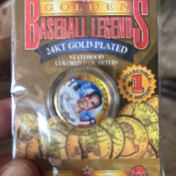 Yogi Berra 24kt gold plated and then painted quarter