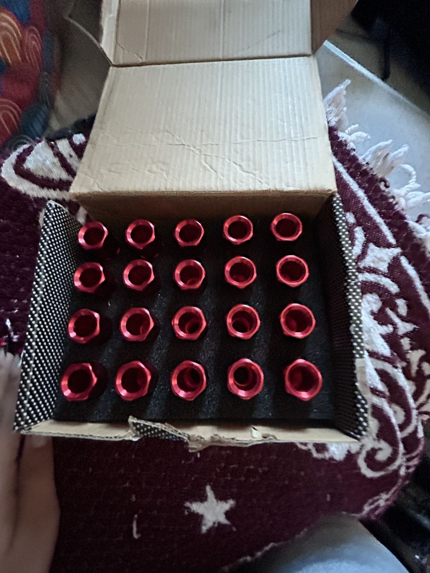 JDMSPEED 20pcs Red M12x1.5 60mm Extended Forged Aluminum Tuner Racing Lug Nuts.