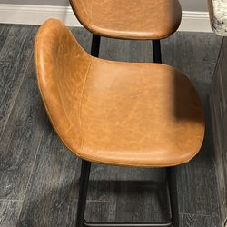 2 Counter Height Faux Leather Stools
