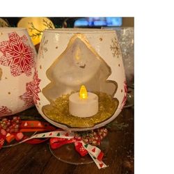 Handmade Candle Holder with 🎄 Window