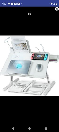 IXTRA Laptop Lap Desk With Cooling Fan - Adjustable With Light,USB, Storage Drawer 