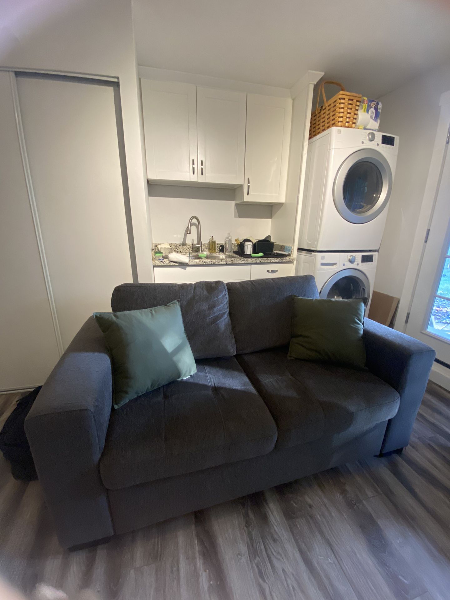 Gray Pullout Loveseat