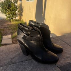 $9 Leather Rag And Bone Size 8 Women’s Black Booties