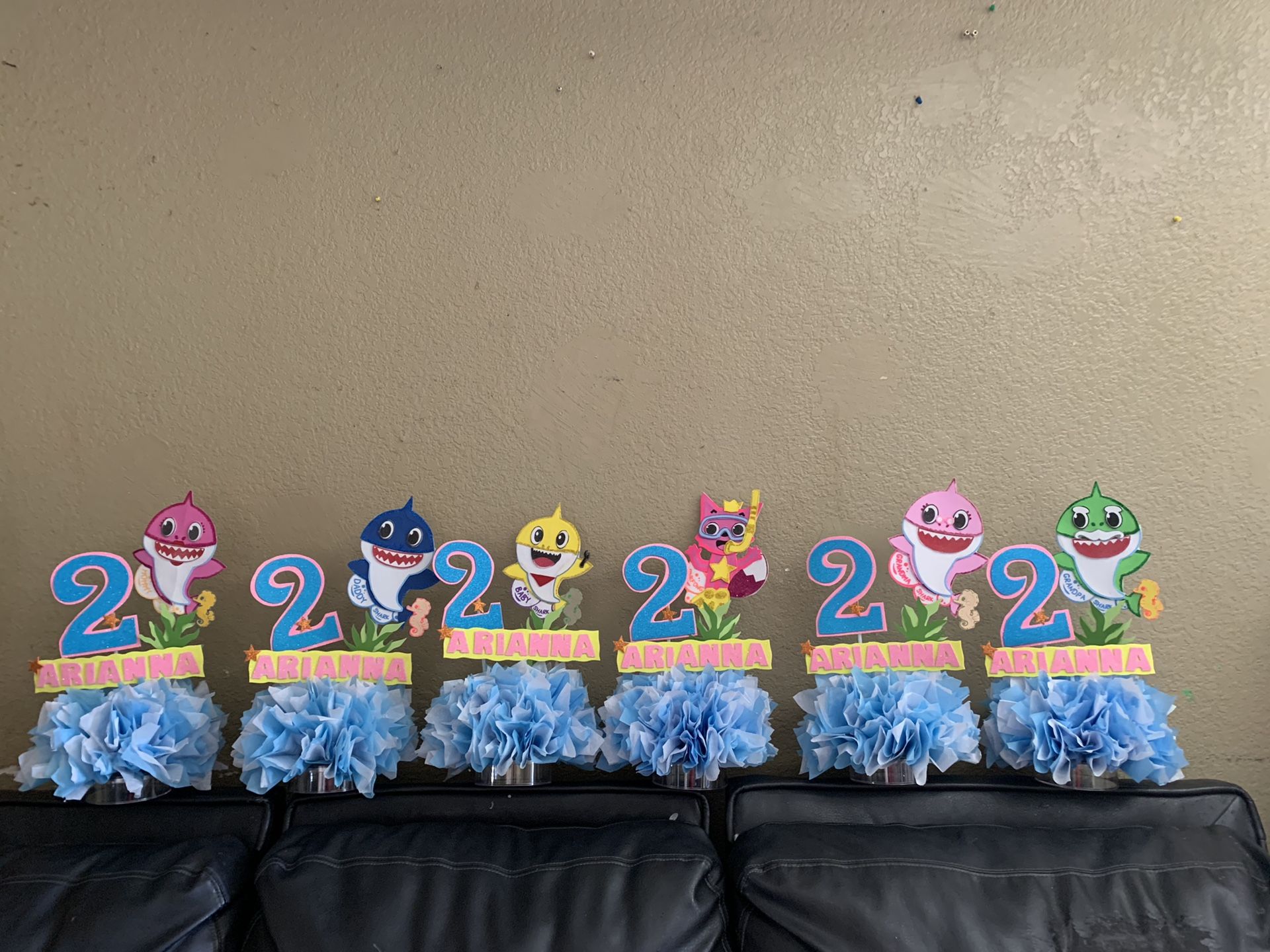 Baby shark centerpieces party decorations
