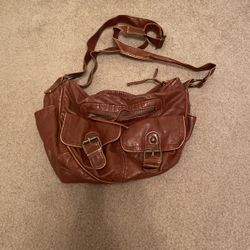 Brown Faux Leather CrossbodyPurse