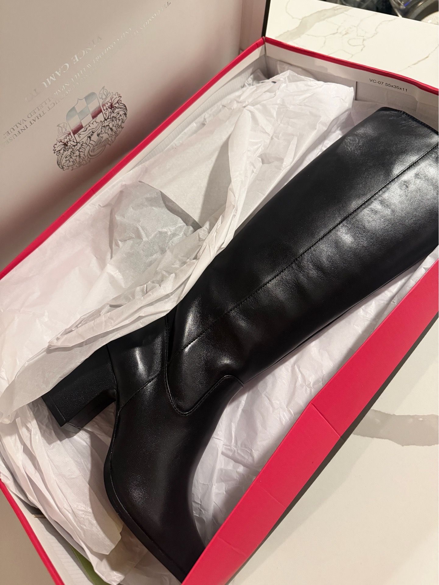 Vince Camuto black leather boots