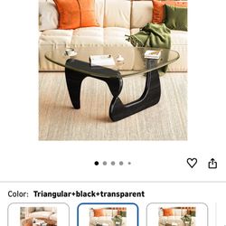 Modern Coffee Table,Black Coffee Table with Glass