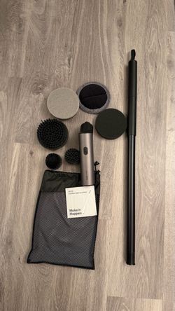 Cordless Electric Cleaning Spin Scrubber with Extension Pole