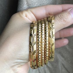 22k Gold Plated Bangles Size 2.4 2.6 2.8 Available Indian Bollywood Pakistani Jewellery 