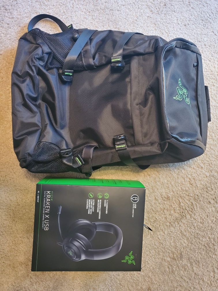 Razer Tactical Laptop Gaming Backpack and Bonus Headset