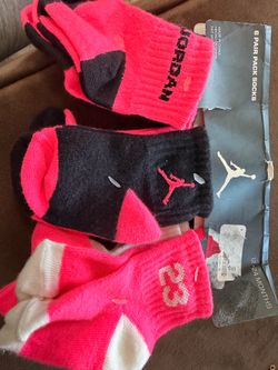 Girls Jordan socks, six pairs size 12 to 24 months