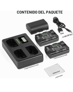 NEEWER 3-Pack LP-E6NH Camera Batteries + 3-Slot Charger
